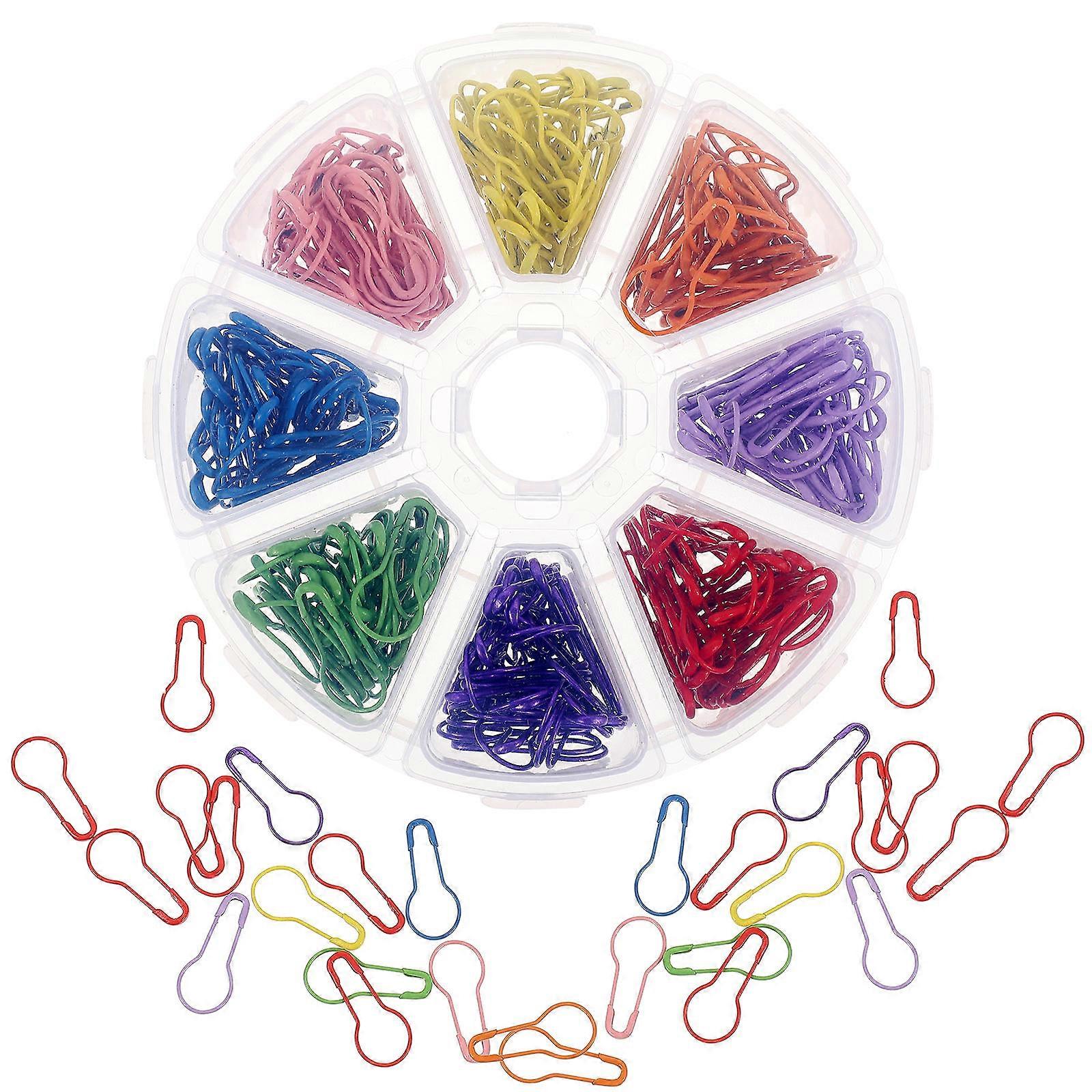 Kantoorgebruik kalebasvormige paperclips metalen pinnen 320 stuks diverse kleuren