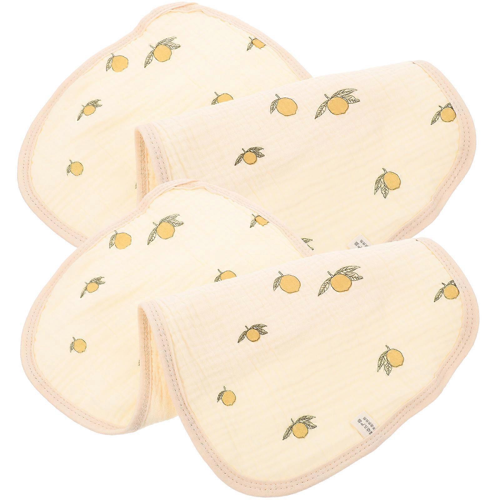 6 Pcs Burp Cloth Shoulder Pads for Babies Toddler Feeding Time Light Yellow Cotton Washable Non-shrinking