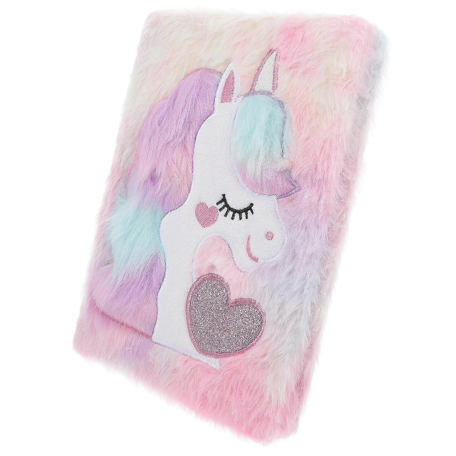 Plush Fluffy Notebook 3Pcs Cartoon Diary Perfect For Daily Use School Office Travelers Various Sizes