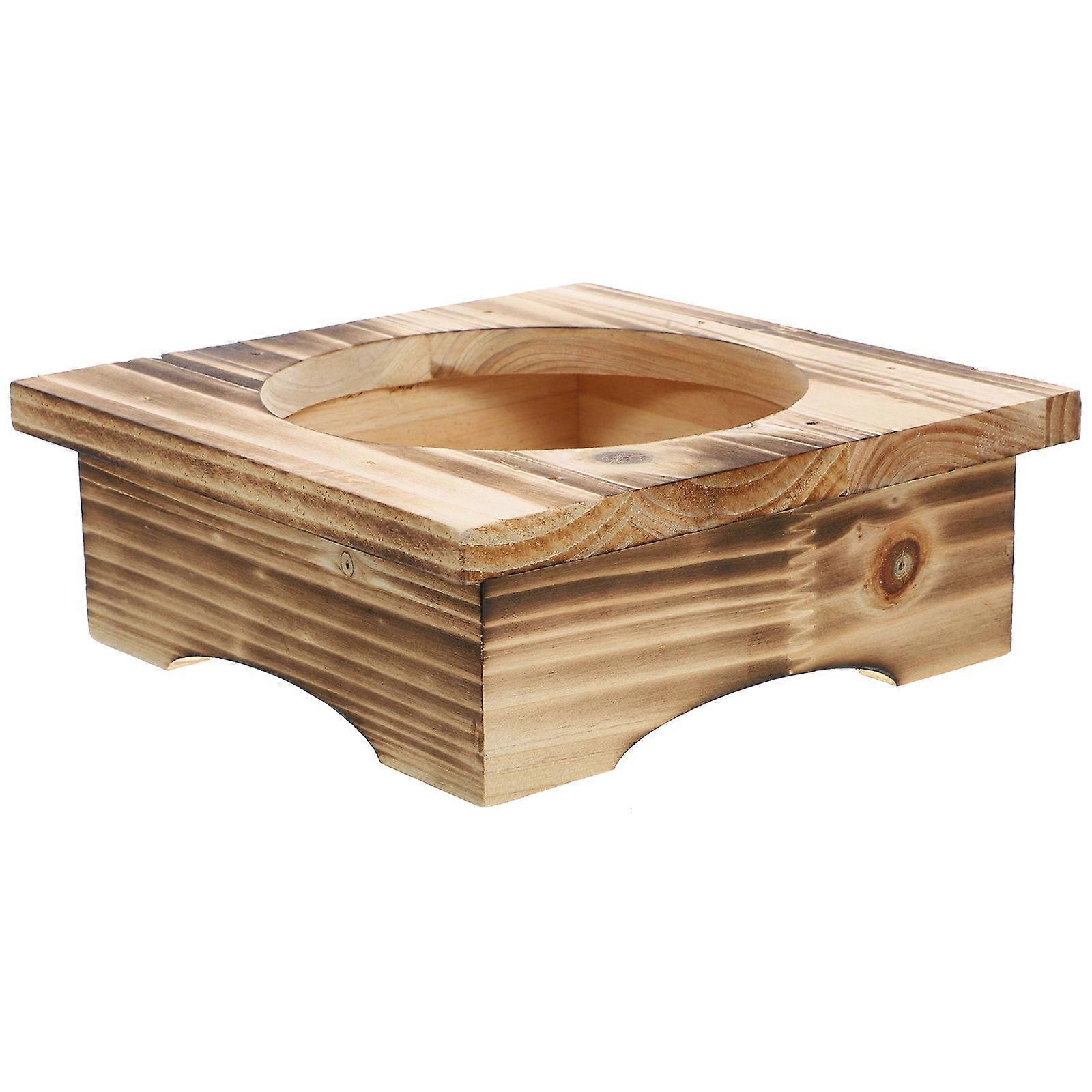 Wooden Stone Pot Holder Pot Stand for Tabletop Use 5Pcs Serving Racks