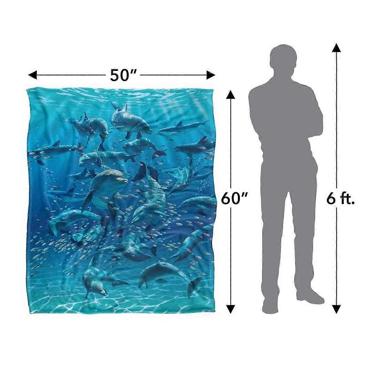 Royce McClure Silky Dolphin Waves Supersoft Blanket