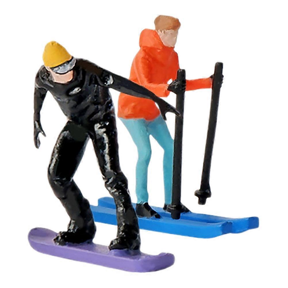 Miniature Skiing People Figurine for Miniature Scenes 10Pcs Assorted Color