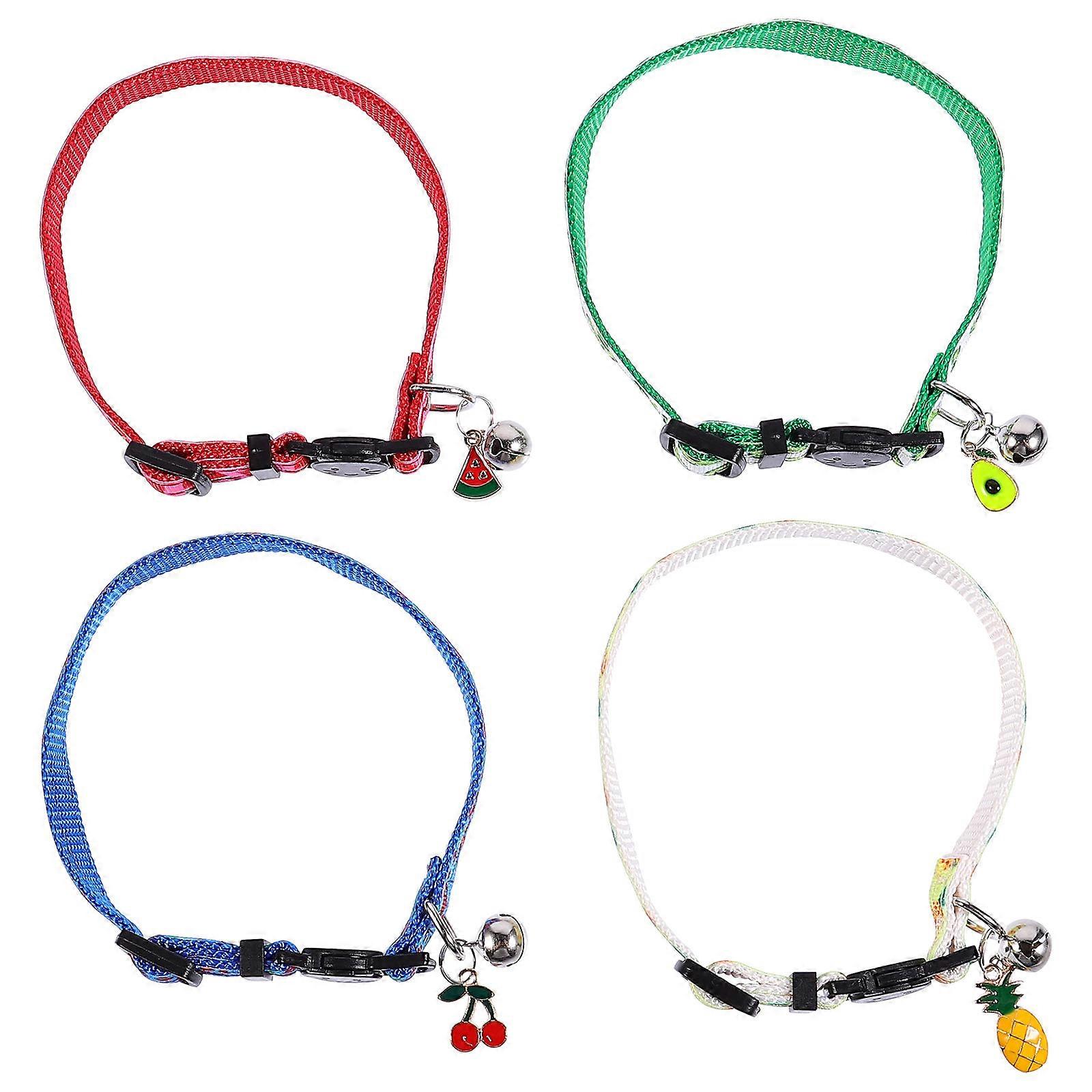Pet Collar Cat Collar with Bell for Small Kitten 8Pcs Comfortable Nylon Fruit Pattern