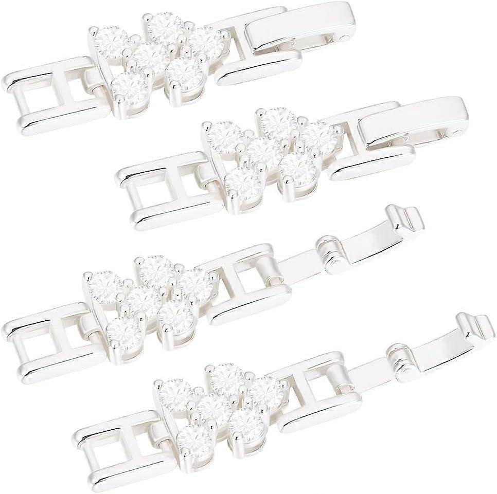 1 Box 6Pcs Fold Over Clasps 925 Sterling Silver Plated