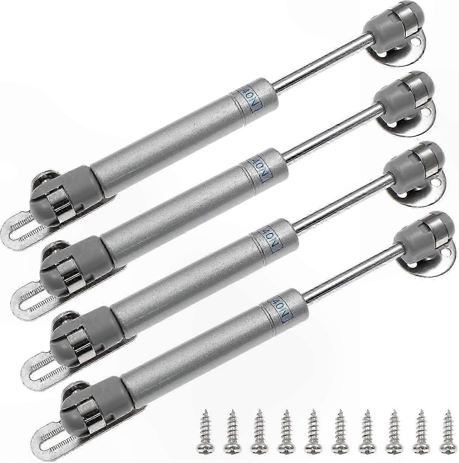 4-Pack 6" Gas Struts with 40N Soft Close Hinges for Lid Support
