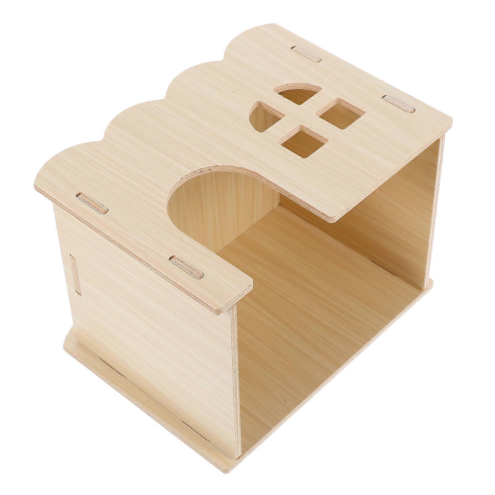 Hamster Hideout Wooden Rat House Providing Secure Space 4Pcs Set