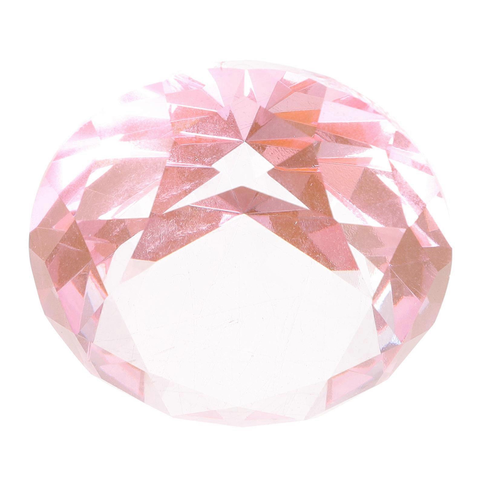 Diamonds Decor for Wedding Pink Artificial Crystal Diamond Ornament 2Pcs