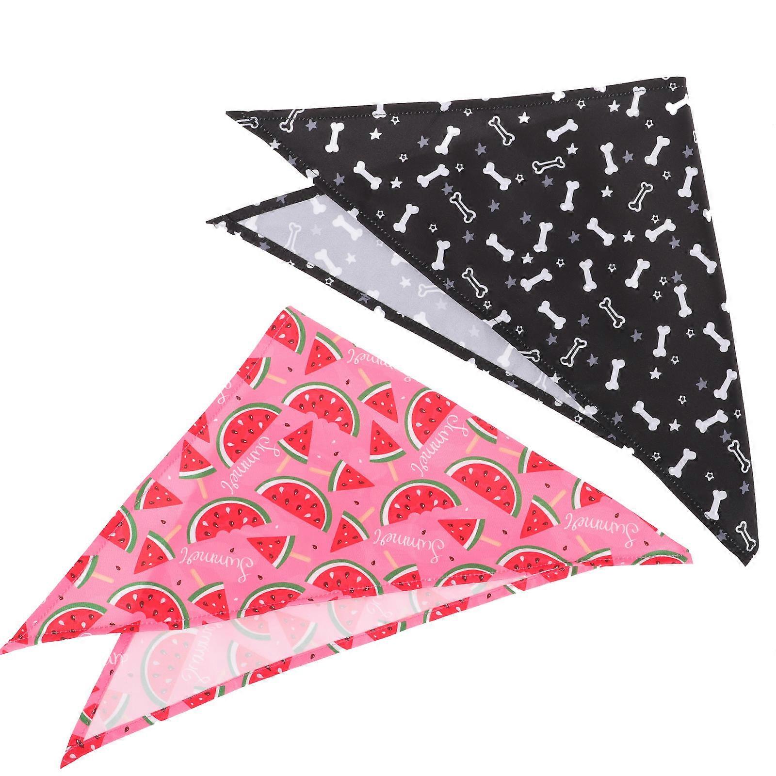 Dog Triangular Bandana for Pet Party Decoration 2Pcs Triangular Bandana Set