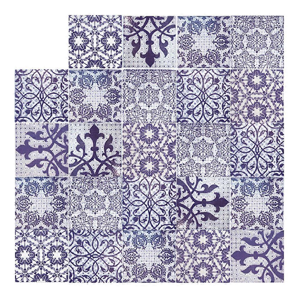 Vintage Flower Tile Sticker for Bathroom Decoration 48Pcs Pack