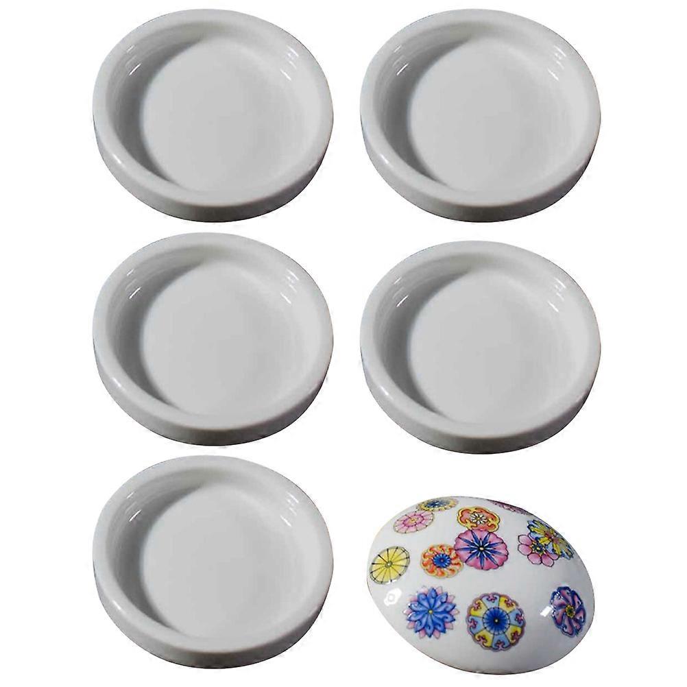 Round Ceramic Watercolor Plates Designed For Art Students And DIY Projects 9.2X7.6Cm Color Mixing Utility 2 Sets