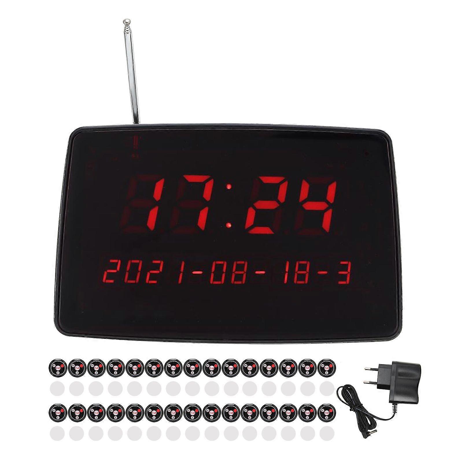 Wireless Calling System Restaurant Customers Pager Voice Broadcasting Host 30 Call Buttons for Bar Office Cafe