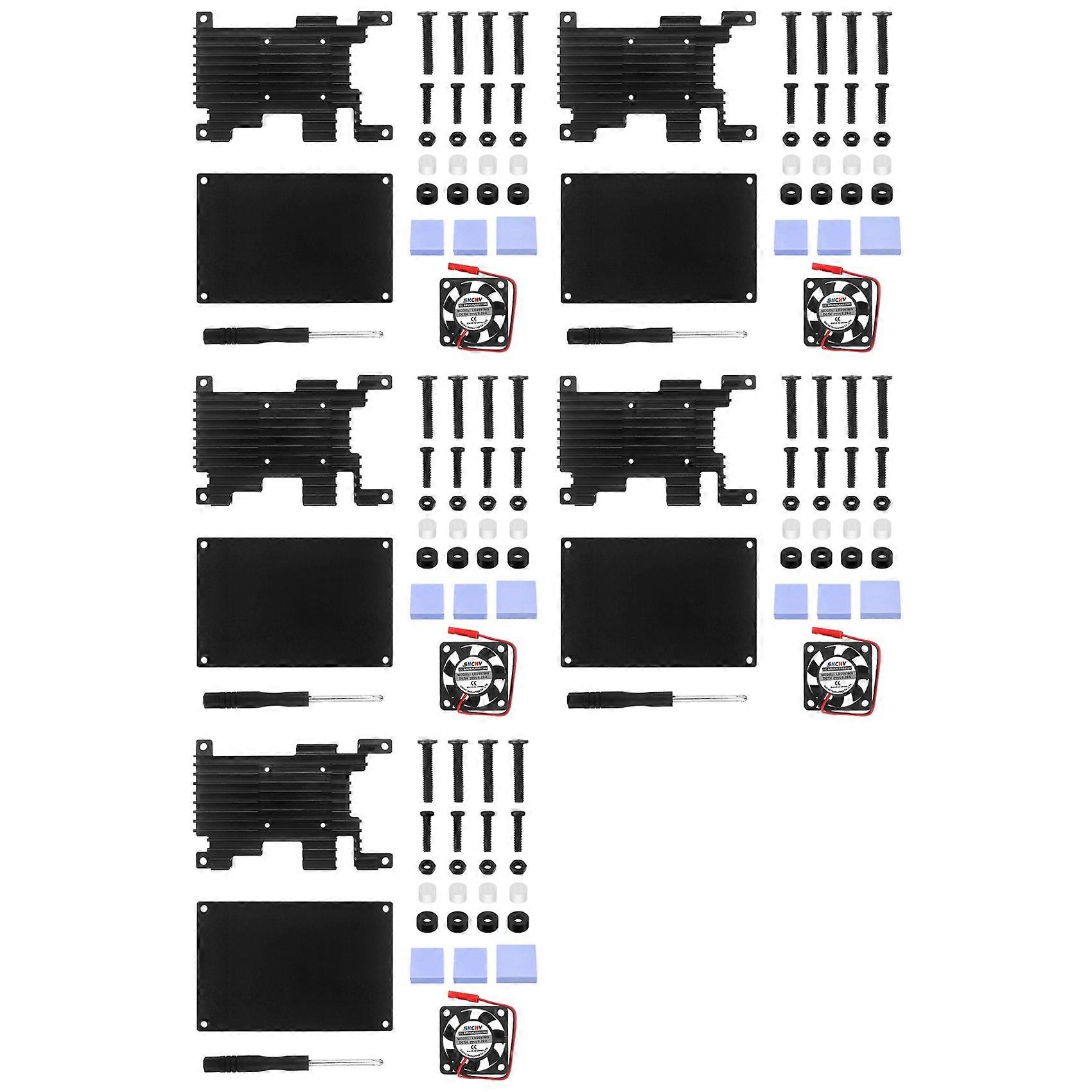 5X for Orange Pi 3 LTS Aluminum Case with Cooling Fan Development Board Protection Cooling Shell