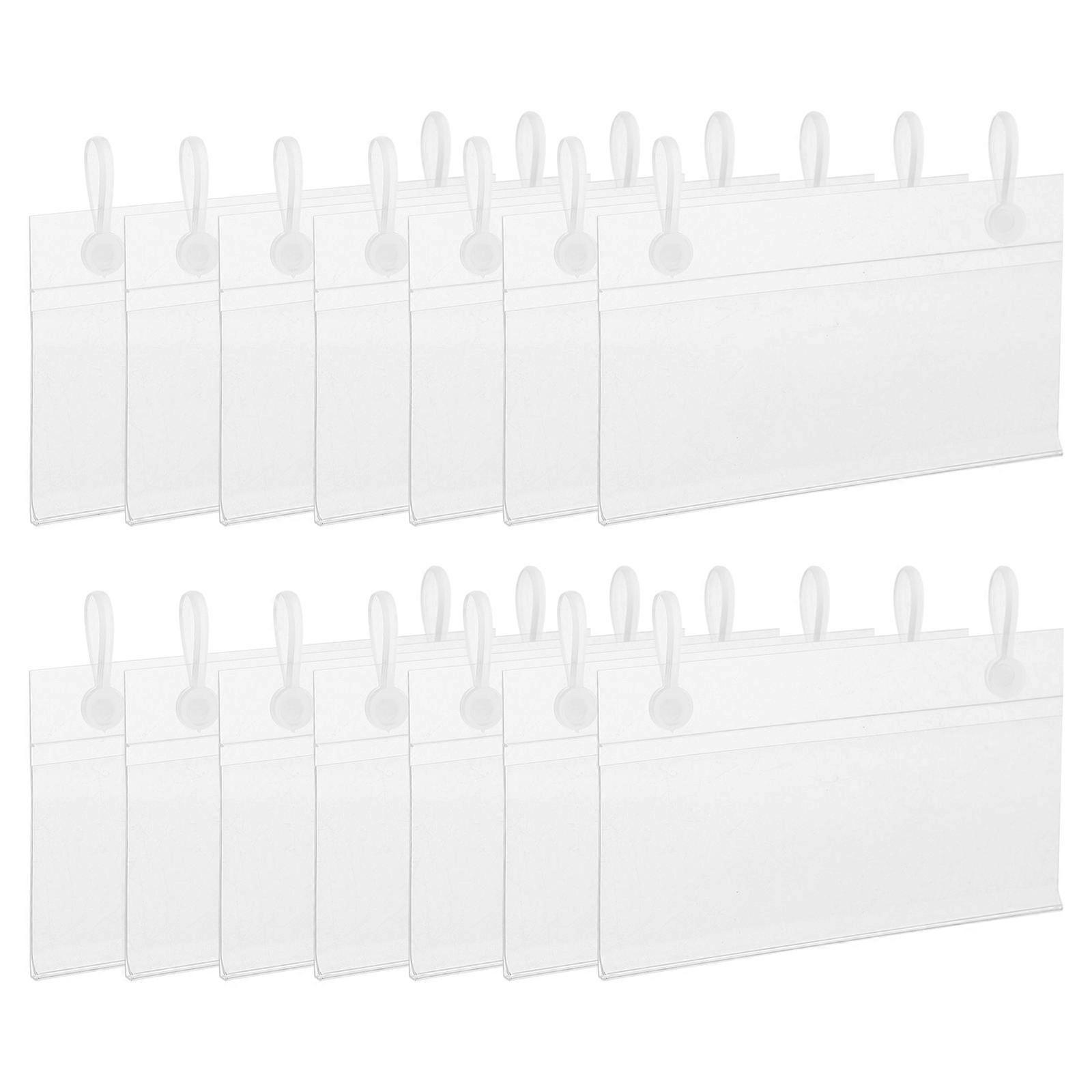 Clear Sign Holders Plastic Label Holders for Wire Shelving 100Pcs Set