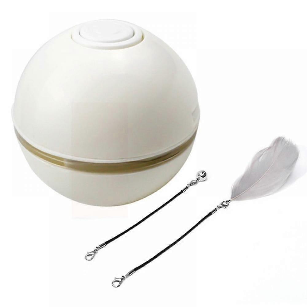 Lighted Cat Ball,Electric Interactive Cat Toy Ball Rolling Ball for Cats Exercise LED Light USB Rechargeable Steering Automatically