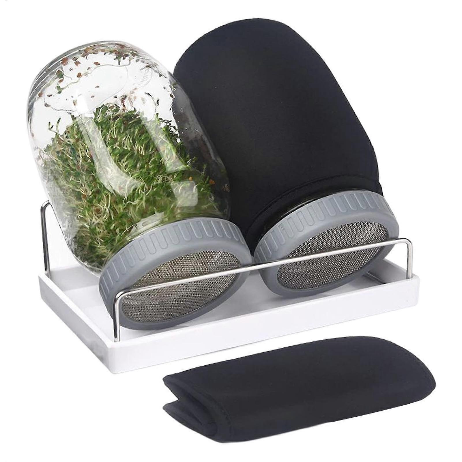 Sprouting Jar Kit - Adjustable Germination Angle Seed Sprouting Mason Jar for Home Kitchen, Versatile Sprouts Growing Tool