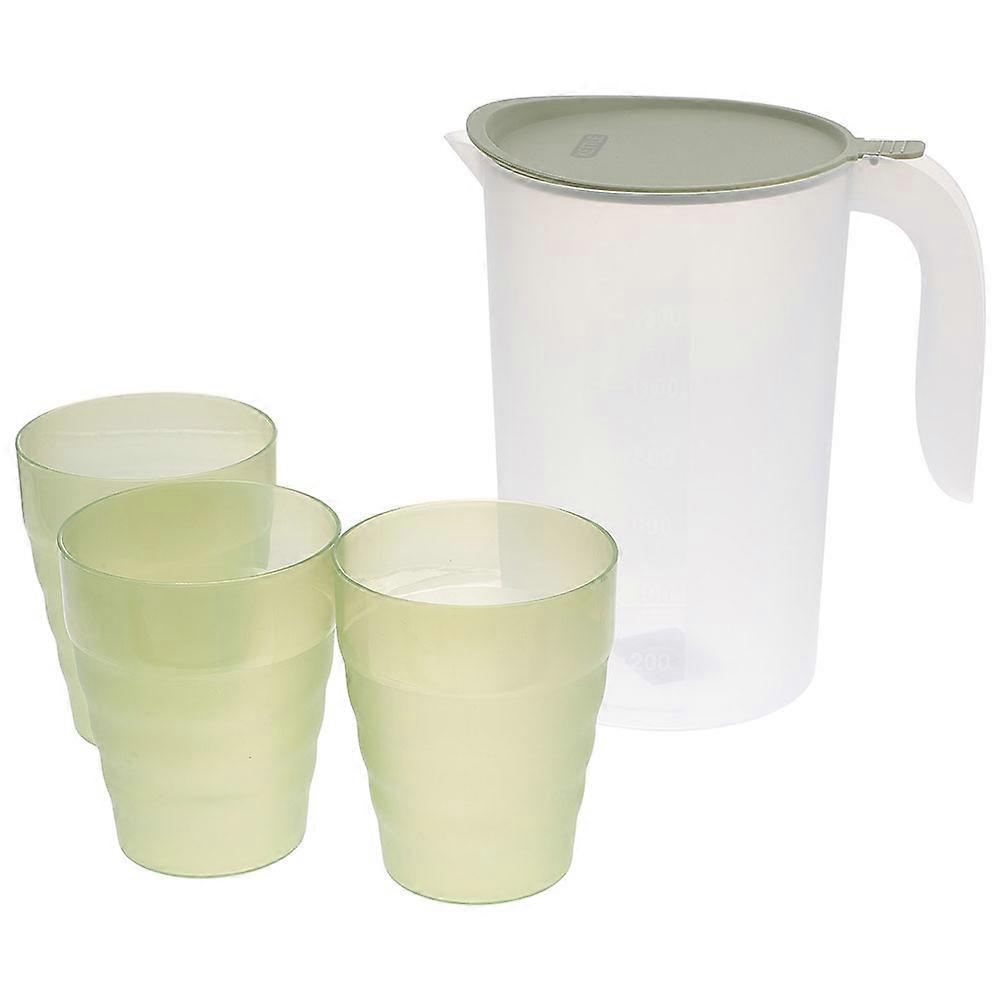 Cold Beverage Container Large Water Pitcher for Party Use Green Color 21x15x15cm Holding Cold Water 1Set