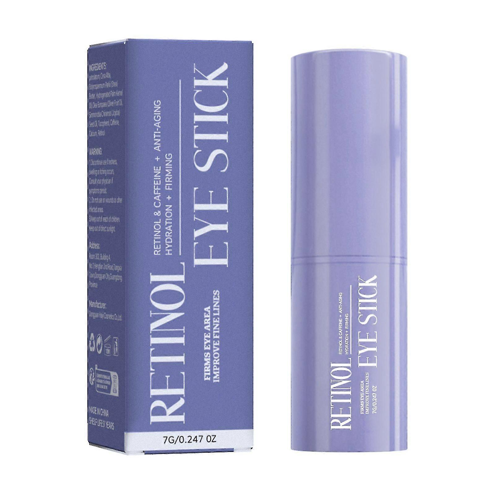 Retinol Eye Stick, Under Eye Balm for Dark Circles and Puffiness, Anti Aging Caffeine Cream Reduces Fine Lines, Wrinkles Moisturizer Stick