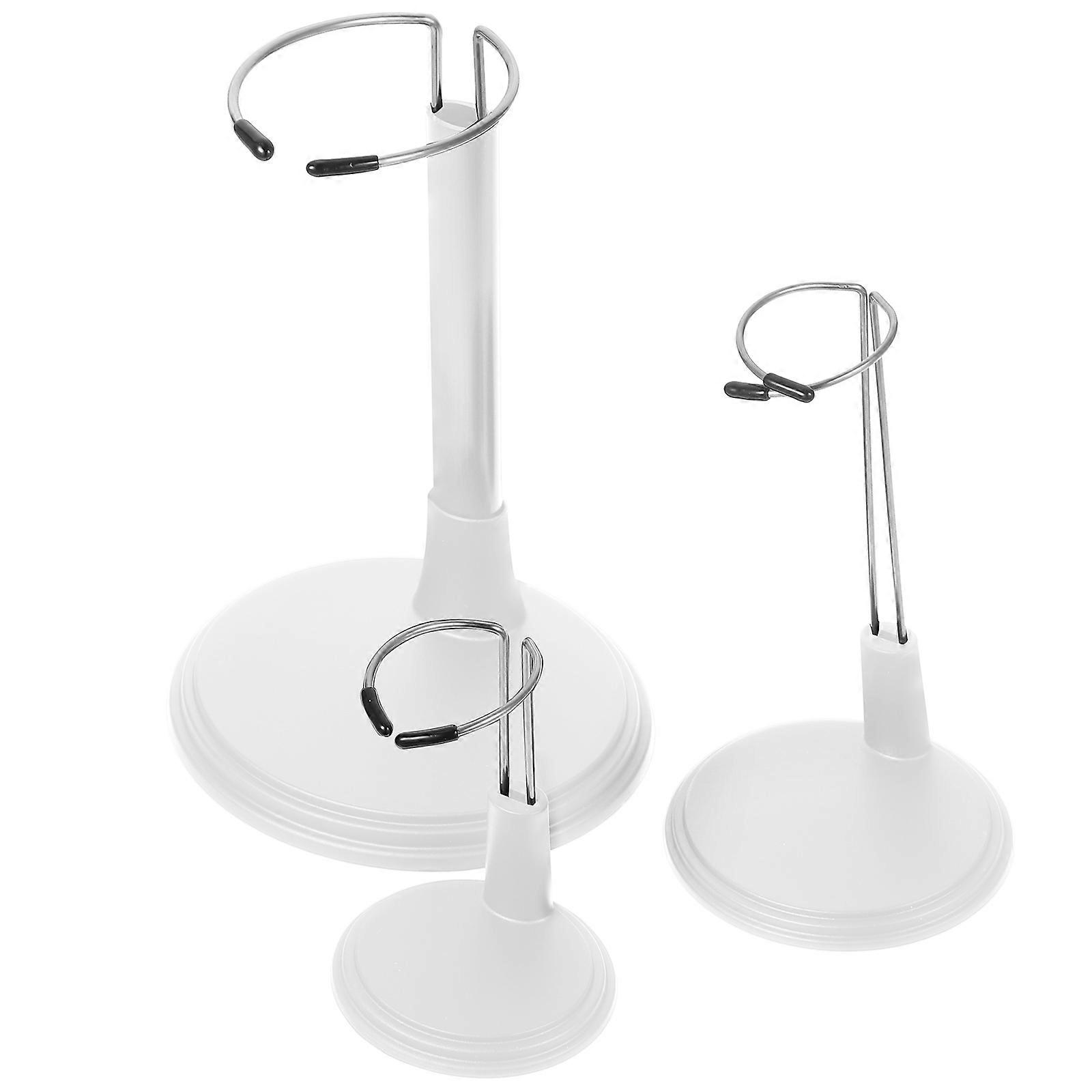 3Pcs Adjustable Doll Support Brackets for Doll Storage White Stand