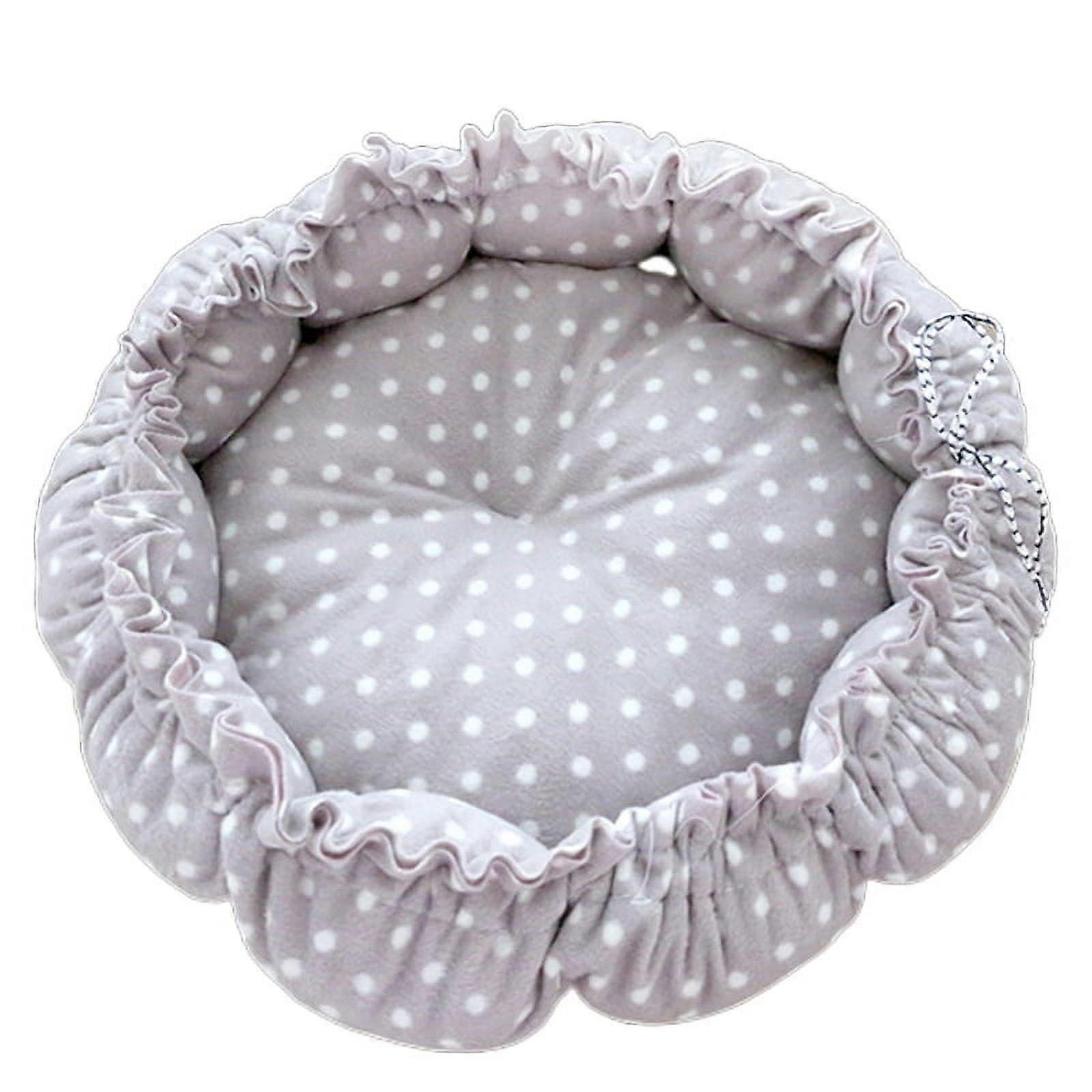Round Cat Bed Deep Sleeping Bed Dog Cat Winter House Drawstring Design Pet Mat for Kitten Puppy Sleeping Supplies