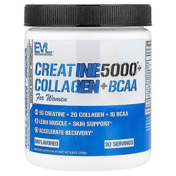 EVLution Nutrition, Creatine5000ÃÂÃÂÃÂÃÂÃÂÃÂÃÂÃÂ® Plus Collagen + BCAA, For Women, Unflavored, 8.8 oz (249 g)