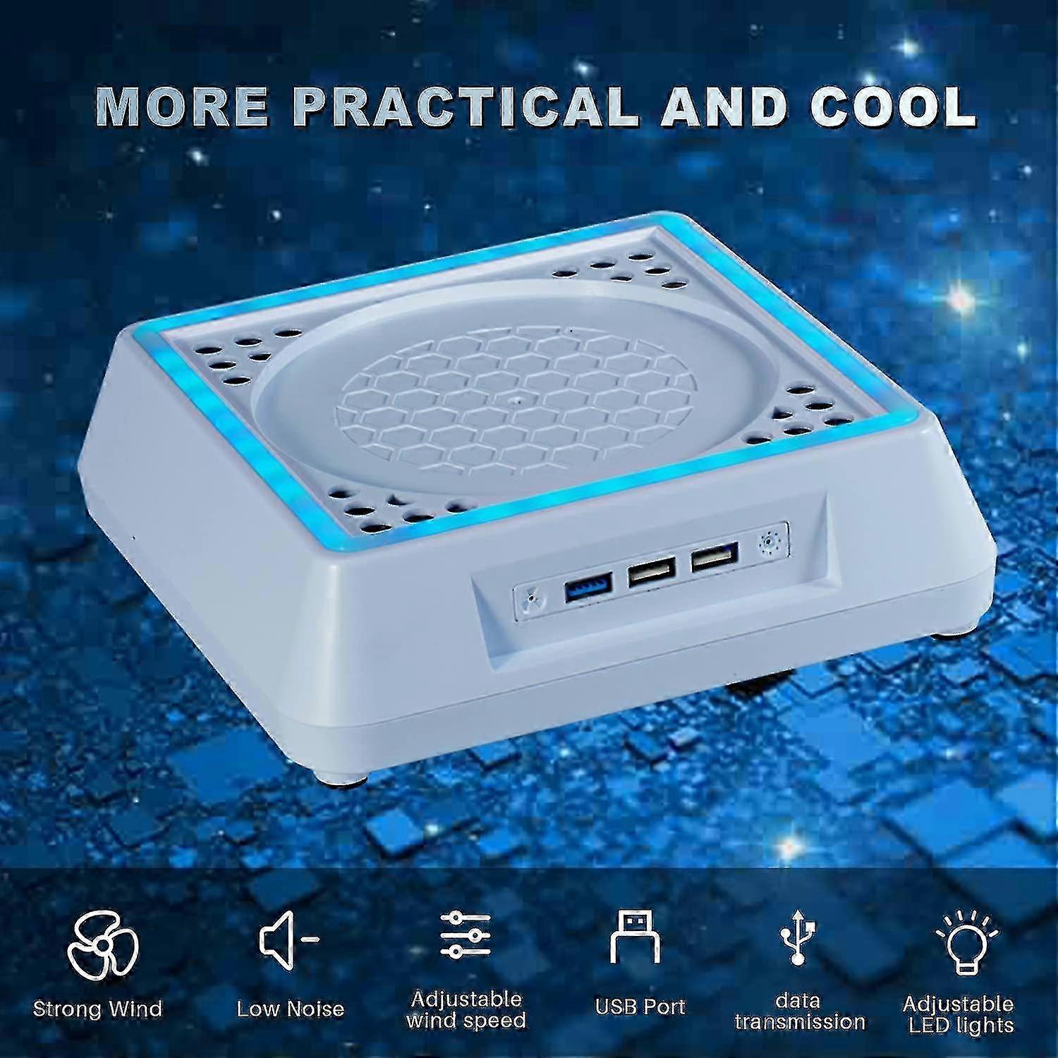 Cooling Fan Compatible Xbox Series X With Rgb Led Light, Xbox Series X Cooling Stand With 3 Levels Adjustable Speed 25-26s