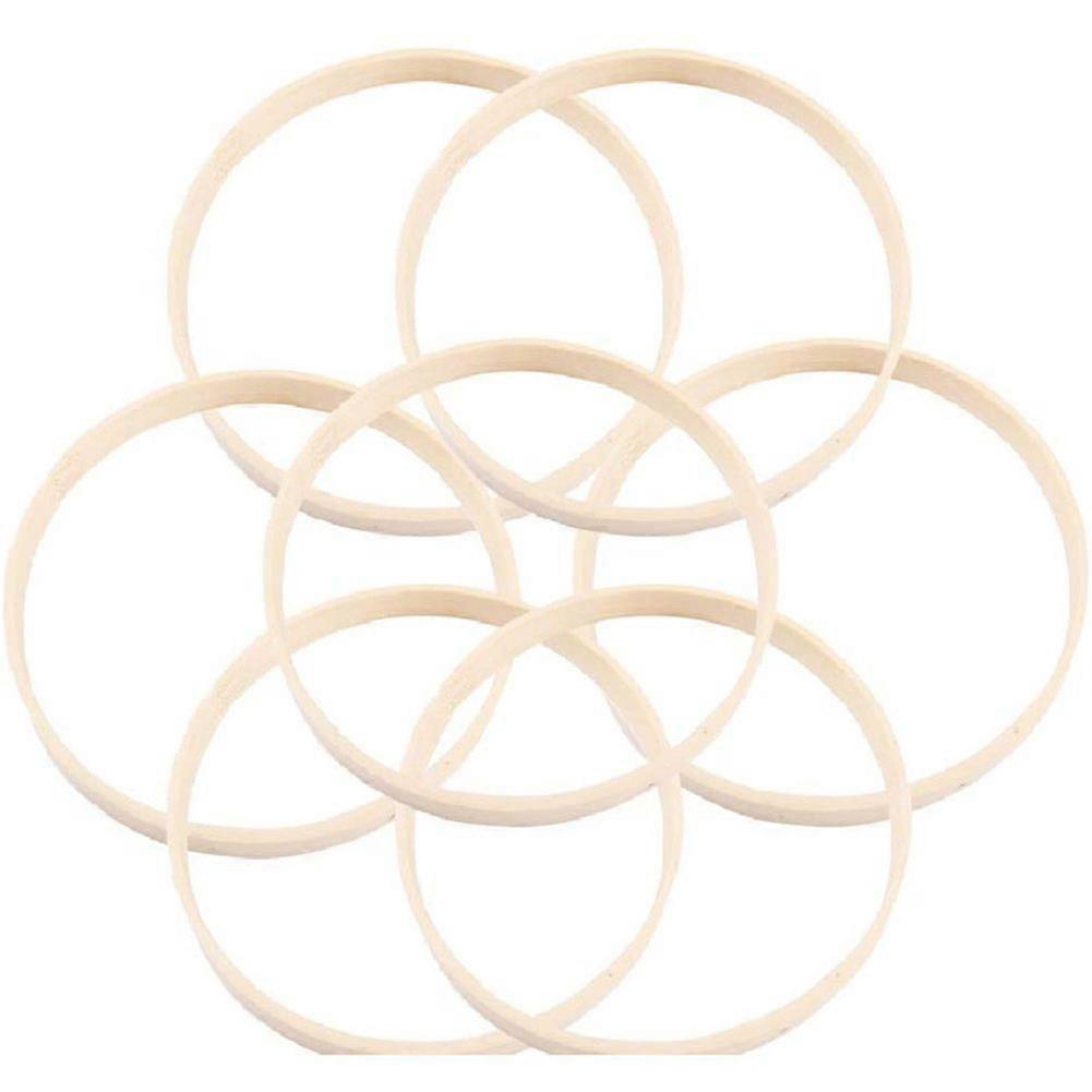 10Pcs Wooden Bamboo Hoops Round Hoops Macrame Rings