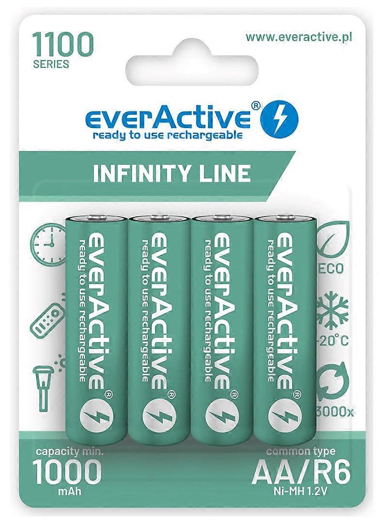 Επαναφορτιζόμενες Μπαταρίες Everactive Ni-mh R6 Aa 1100 Mah Infinity Line - 4 Τεμάχια
