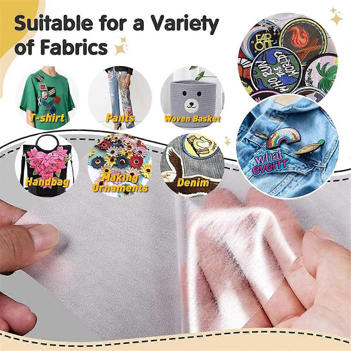 Iron on Adhesive Sheets 40PCS, Heavy Weight Double-Sided Heat Melt Fabric-Glue Sheet, A4 Size Fusible Adhesive Sheets