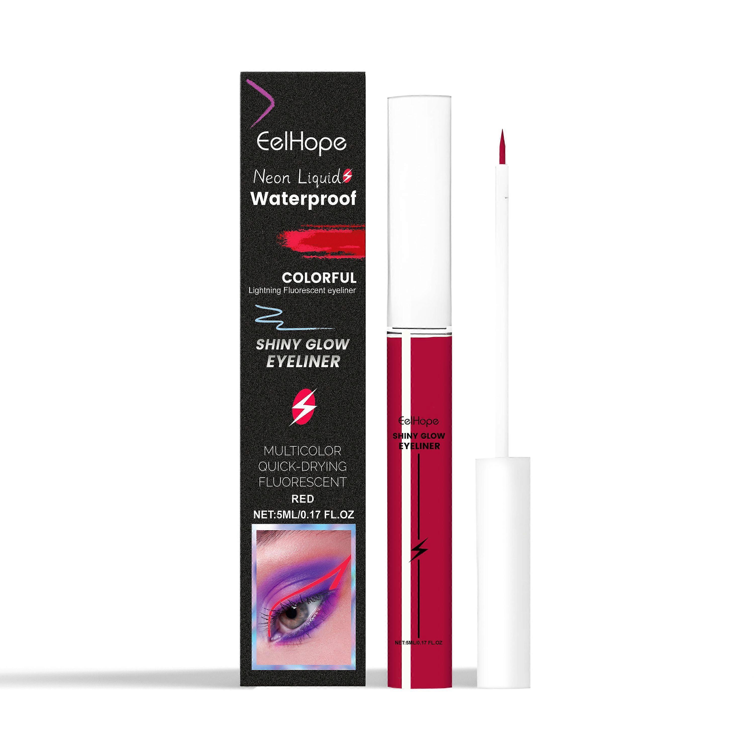 Eelhope Fluorescent Liquid Eyeliner (Red) Color Charm Eyeliner Eyes Long-Lasting Smooth Moisturizing No Fading Eyeliner