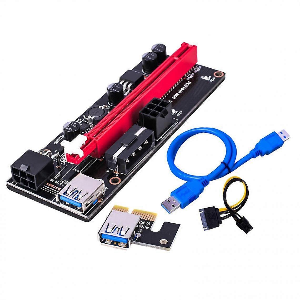 PCI-E VER 009S 1x to 16x Graphics Extension USB 3.0 Adapter USB Cable Black