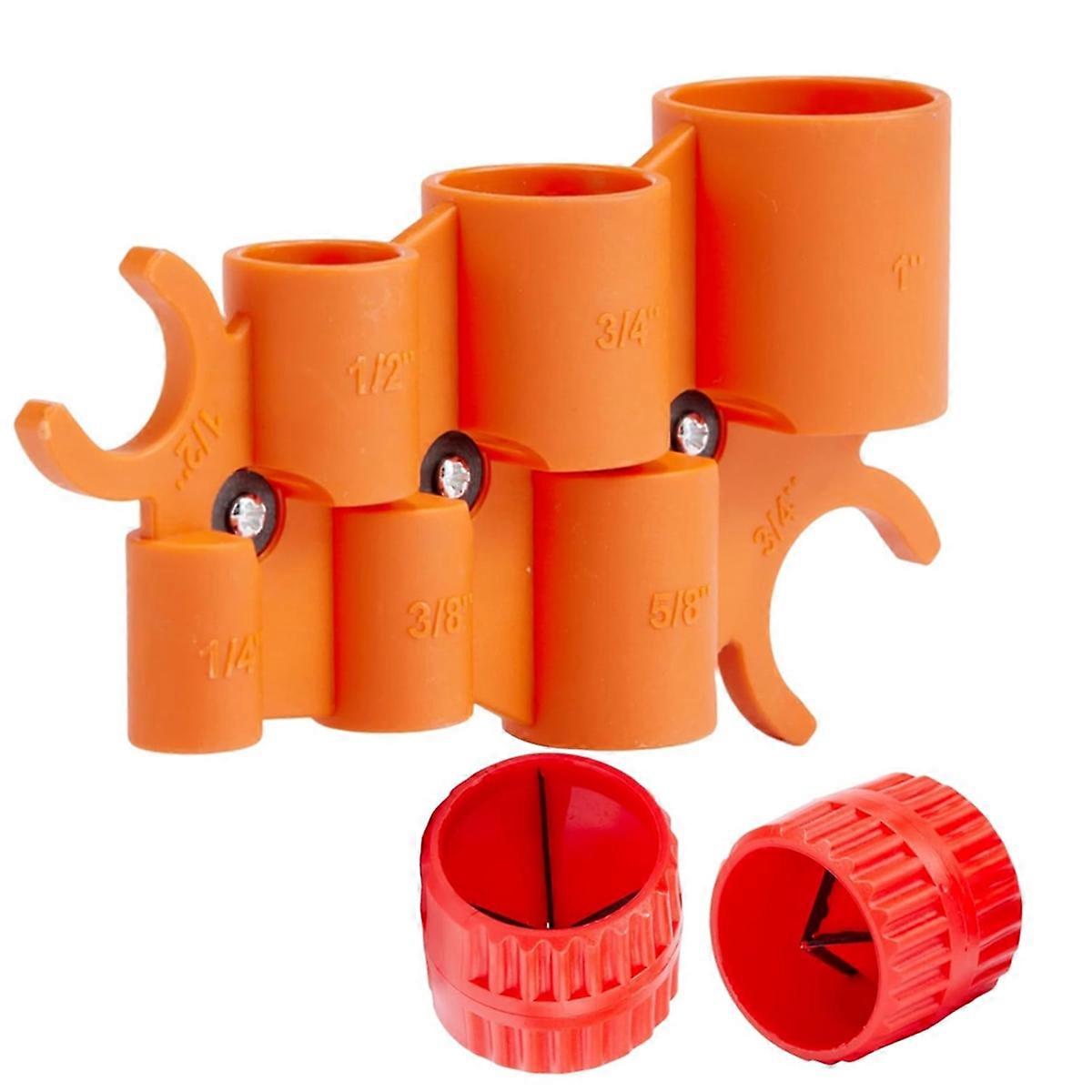 1/4-1inch Depth Gauge with 2Pcs Pipe Deburring Tools Kit, 1/8 to 1-5/8inch Inner Outer Reamer Pipe Tubing Chamfer Tool