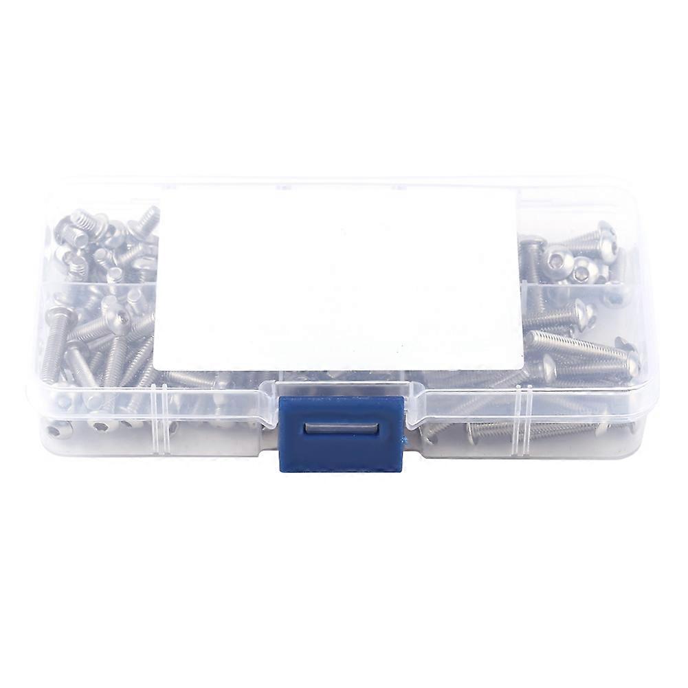170pcs M4 Stainless Steel SS304 Hex Socket Button Head Screws Bolts and Nuts Assorted Set