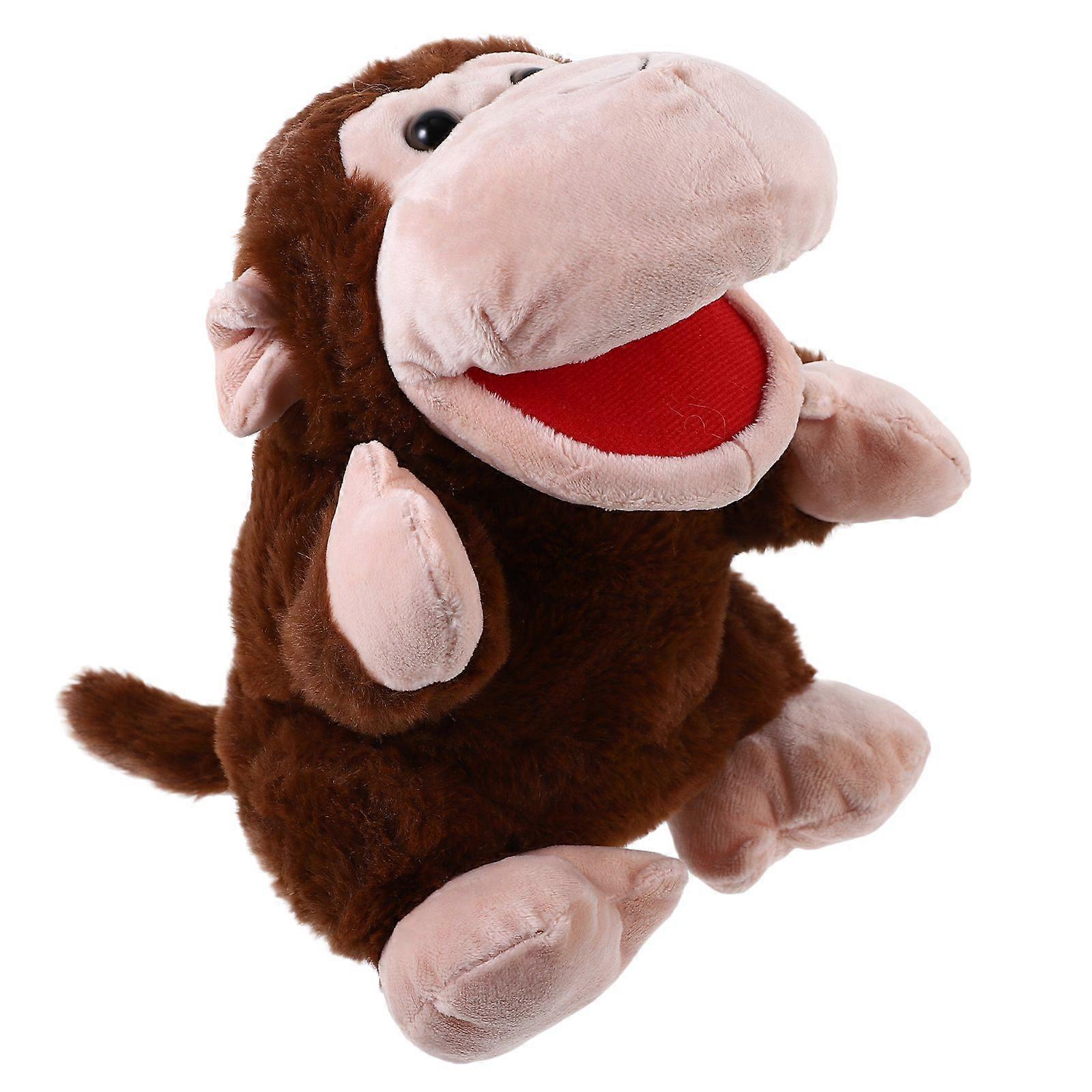 Hand Puppet Monkey Plush Toy Movable Mouth Hand Puppet Interactive Storytelling Toy