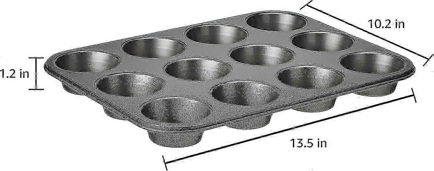 2 Set Nonstick Round Muffin Baking Pan for Baking Muffins 13.9x10.55x1.22" 2025