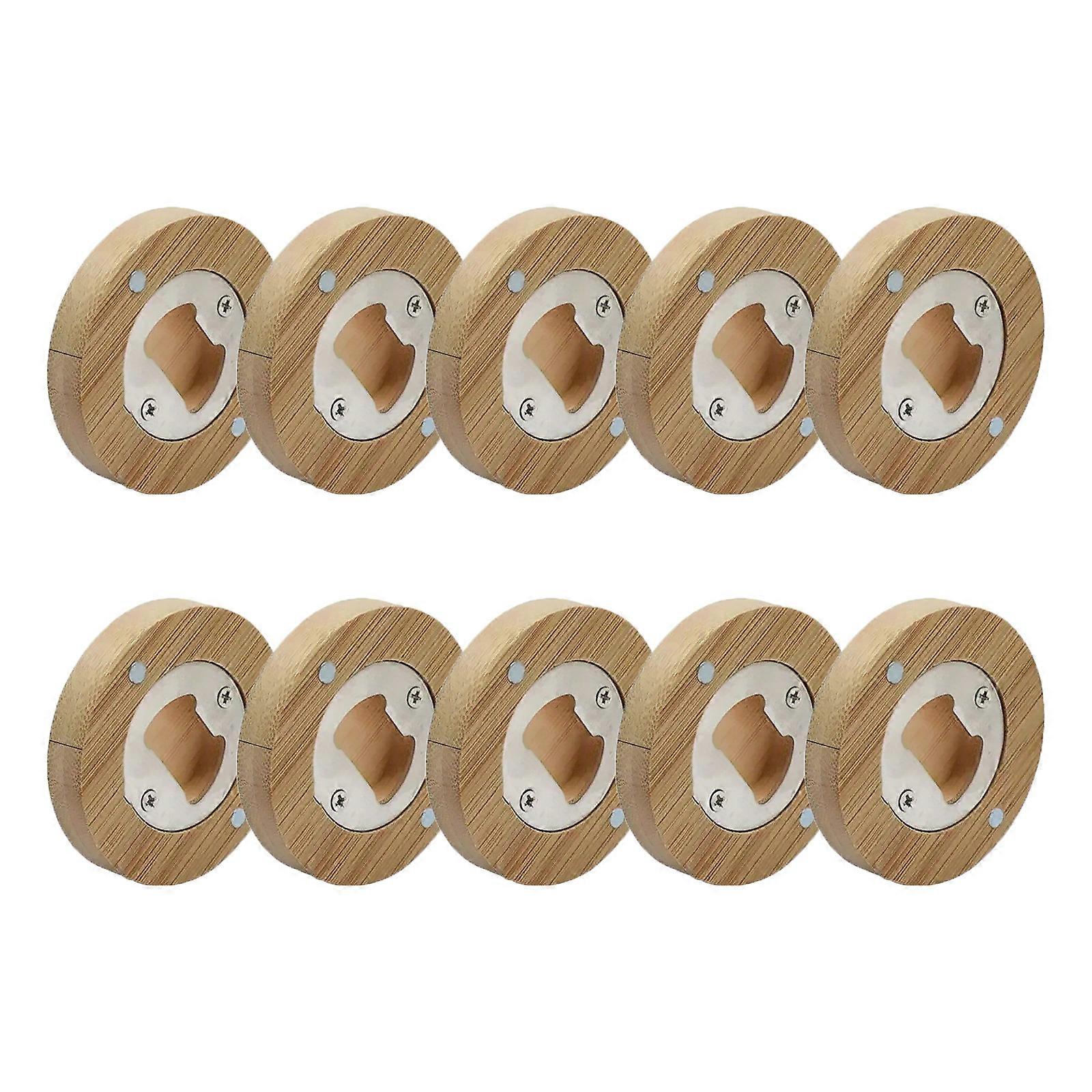 Efficient Natural Materials Bottles Openers in Bulk Wedding Decoration Items with Unique Text Option Pack of 10 Multicolor