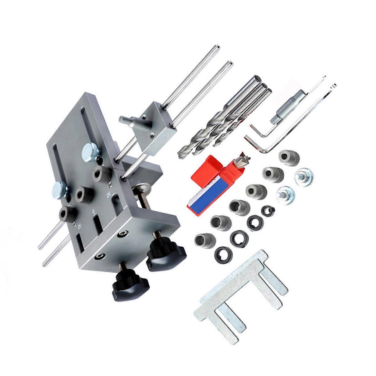 Multipurpose Aluminum Alloy Woodworking Drill Guide 3 in 1 Hole Positioning System for Accurate Results Workshop Essential Multicolor