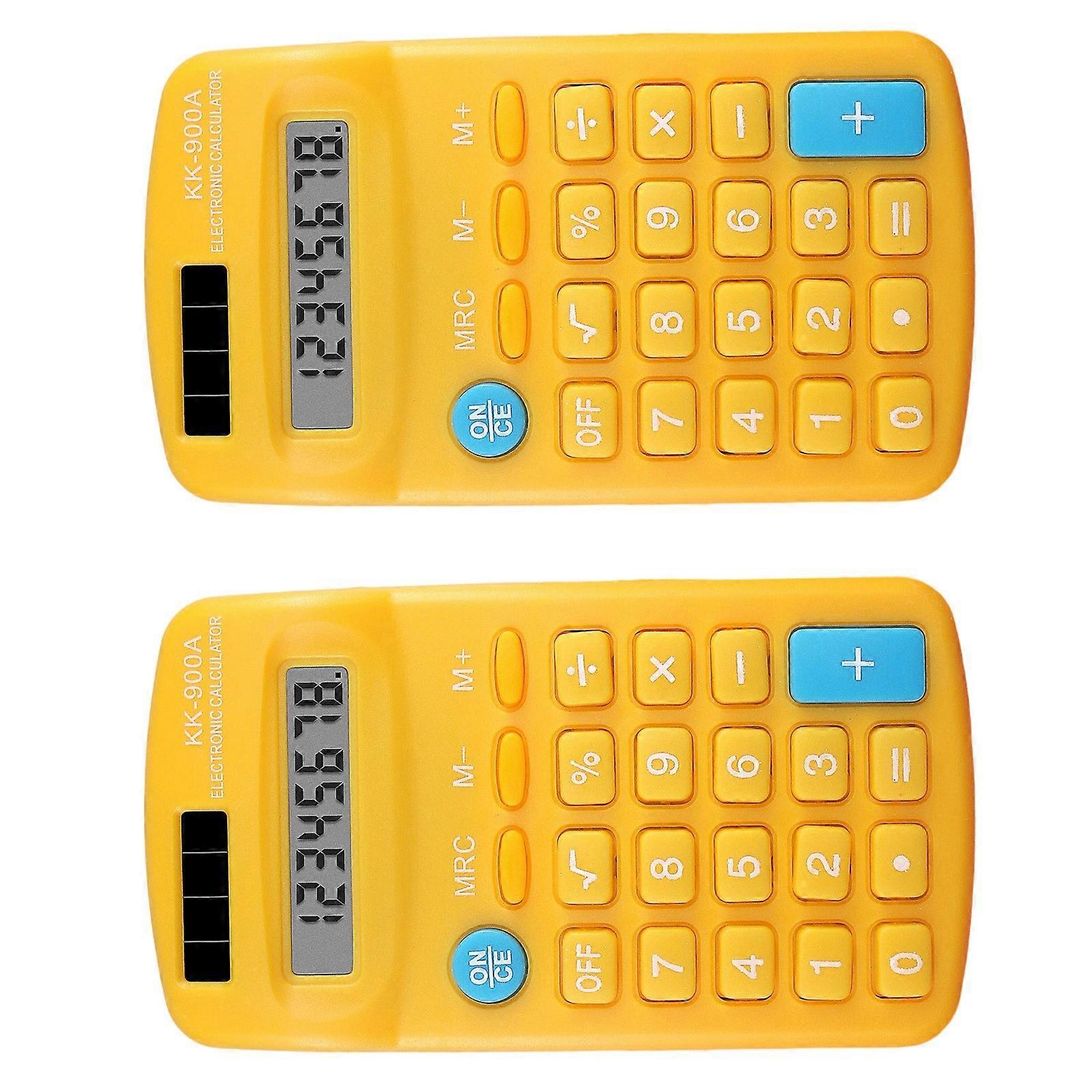 Miniature  8Digit Display Calculator High Sensitivity Key Space Saving Design for Accountants and Students Professional  Yellow