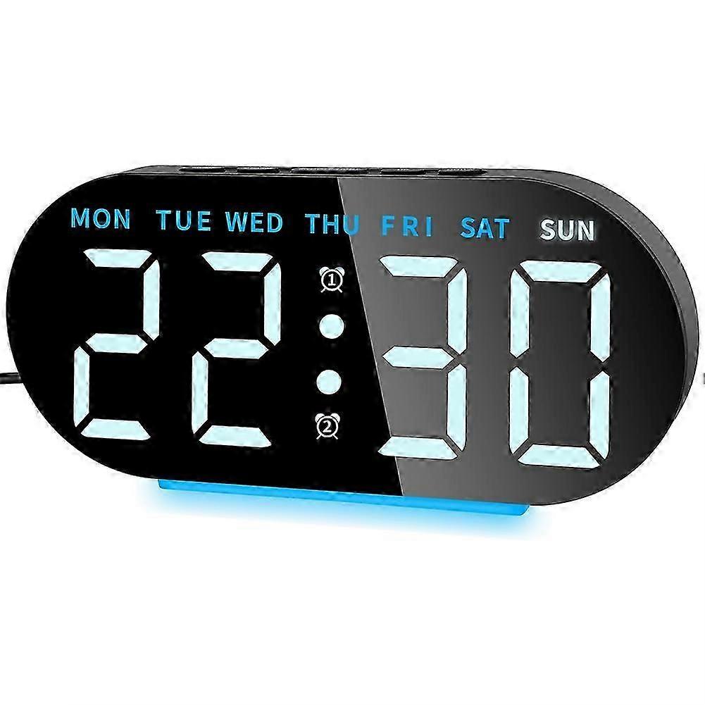 Alarm Clock Digital Radio-Controlled Clock with LED Display,Digital Alarm Clock,Night Light,Snooze,Table Clock Green