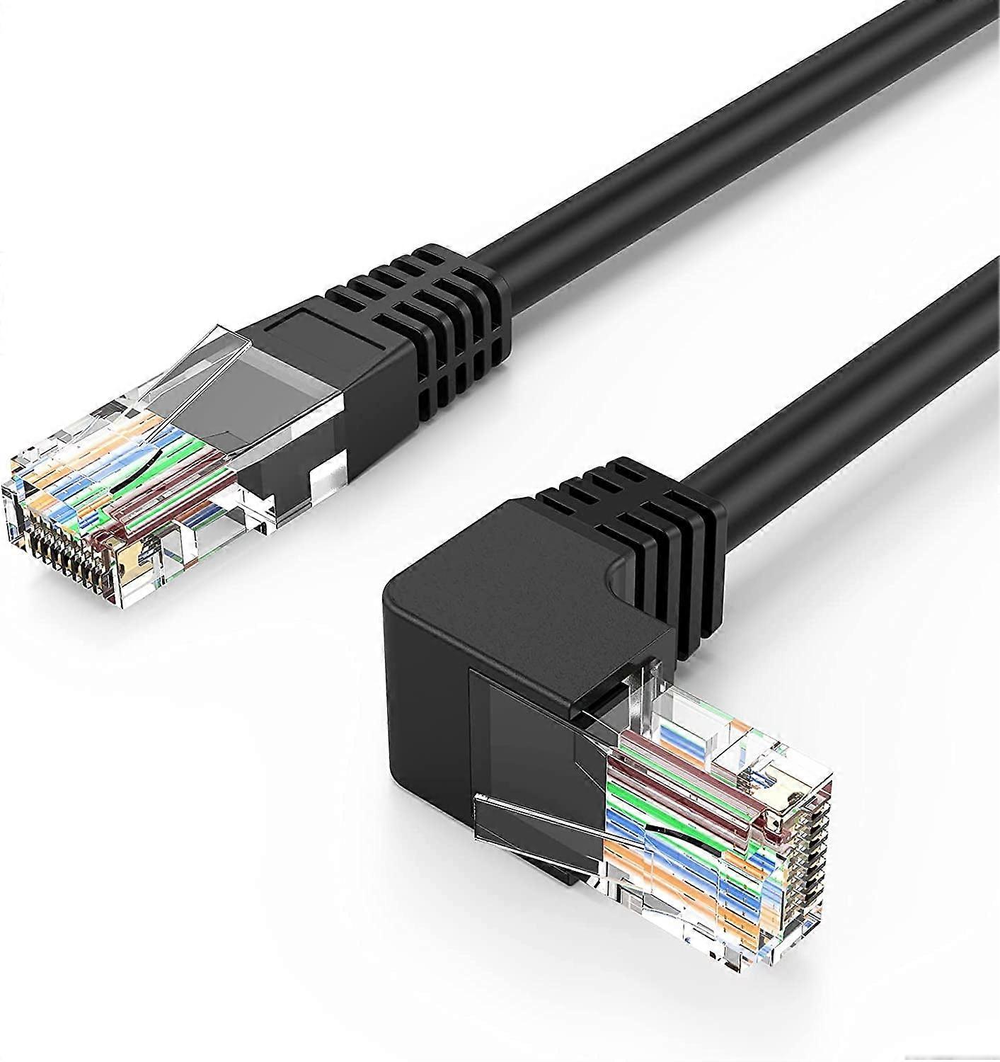 CAT6 Ethernet Patch Cable RJ45 LAN Cable Gigabit Network Cord 90 Degree Upward Ang,width up to