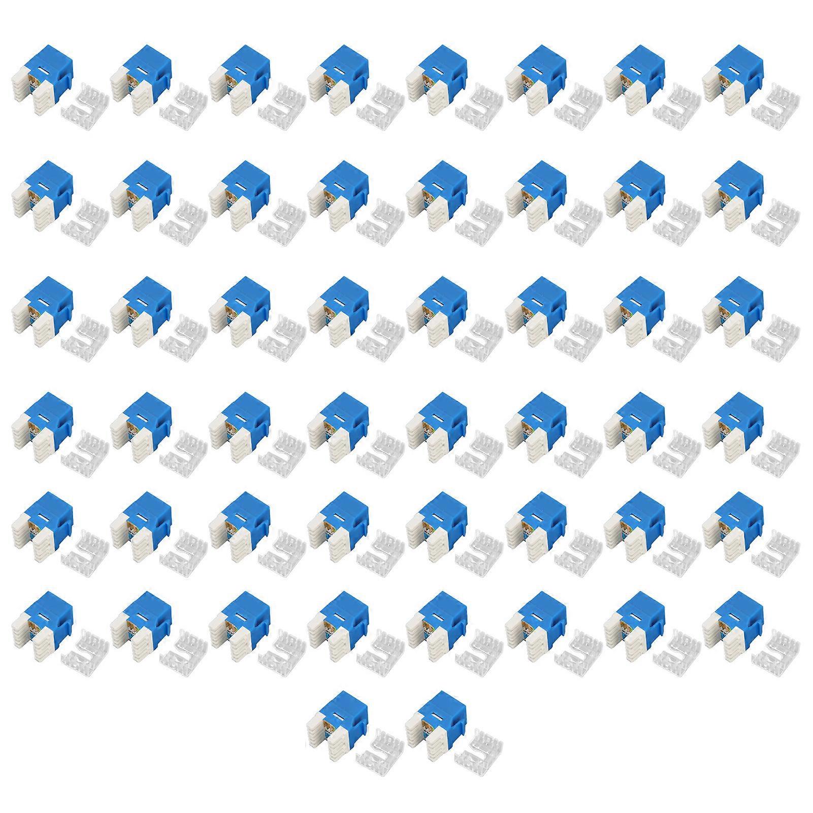 50 Pcs RJ45 Cat5e Network Module Connector 180 Degree Punch Down Ethernet Coupler