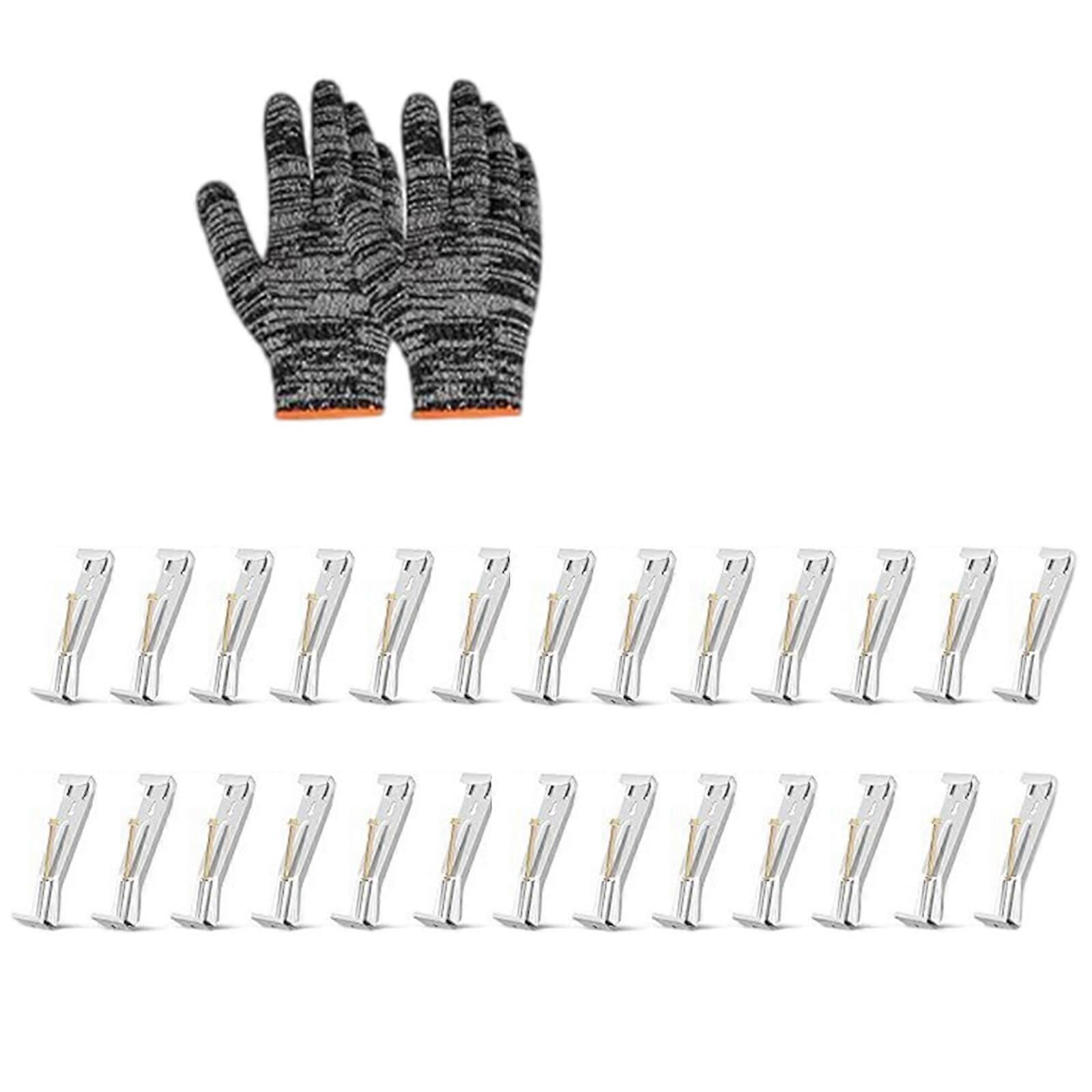 28Pcs Concealed Gutter Hangers Rain Gutter Brackets with Screws and Clamps Quick Screw Gutter Clip Easy to Install Multicolor