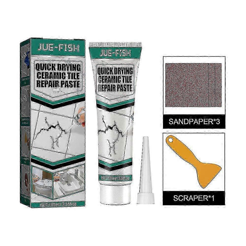 Bathtub Tile Repair Paste, Quick Drying Adhesive for Cracked Ceramic