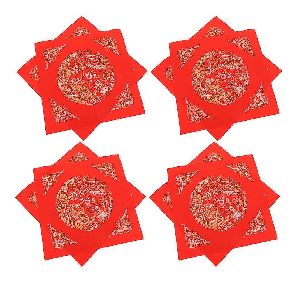 Chinese Spring Couplets Paper for Calligraphy with 20Pcs Red Xuan Paper