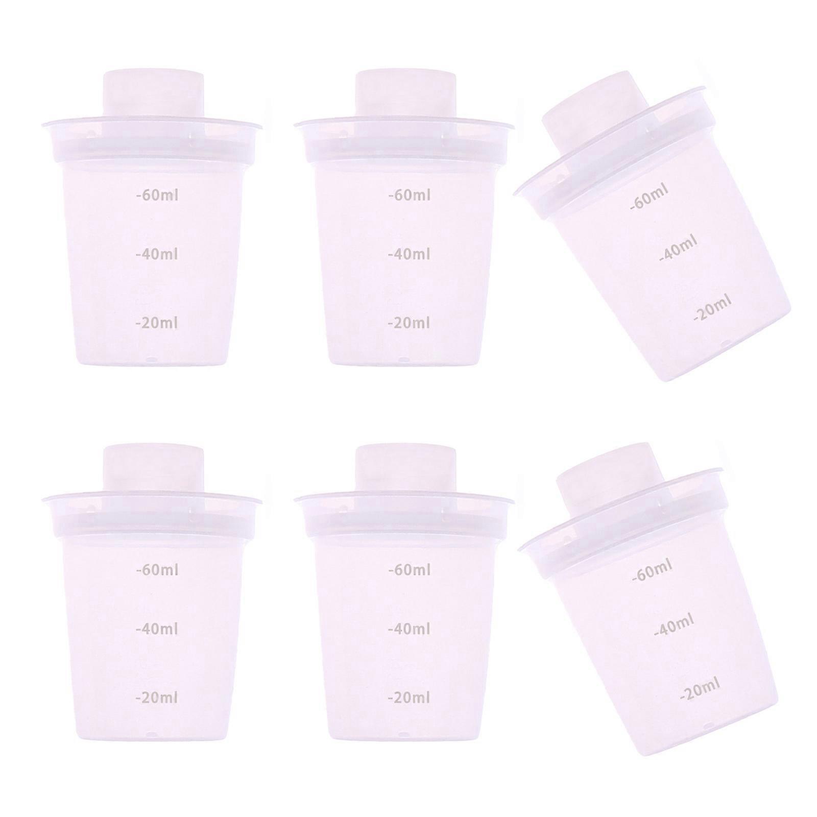 Set of 6pcs Baby Powder Dispenser Box Easy to Clean Portable Containers with Secure Snap Tight Lid Design 60ml Multicolor
