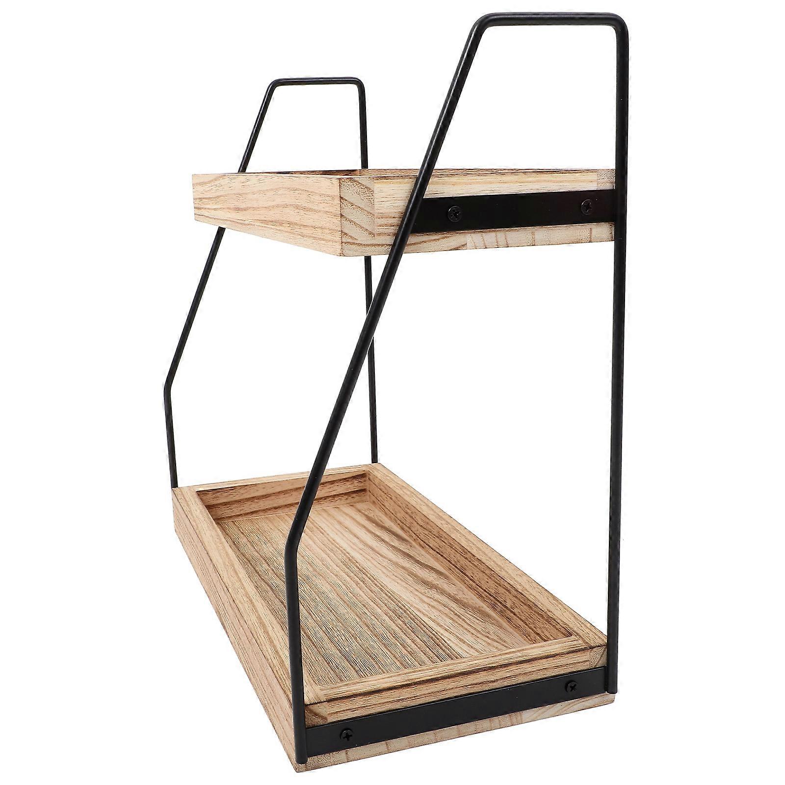 Wood Storage Rack Kitchen Counter Organizer for Home Use