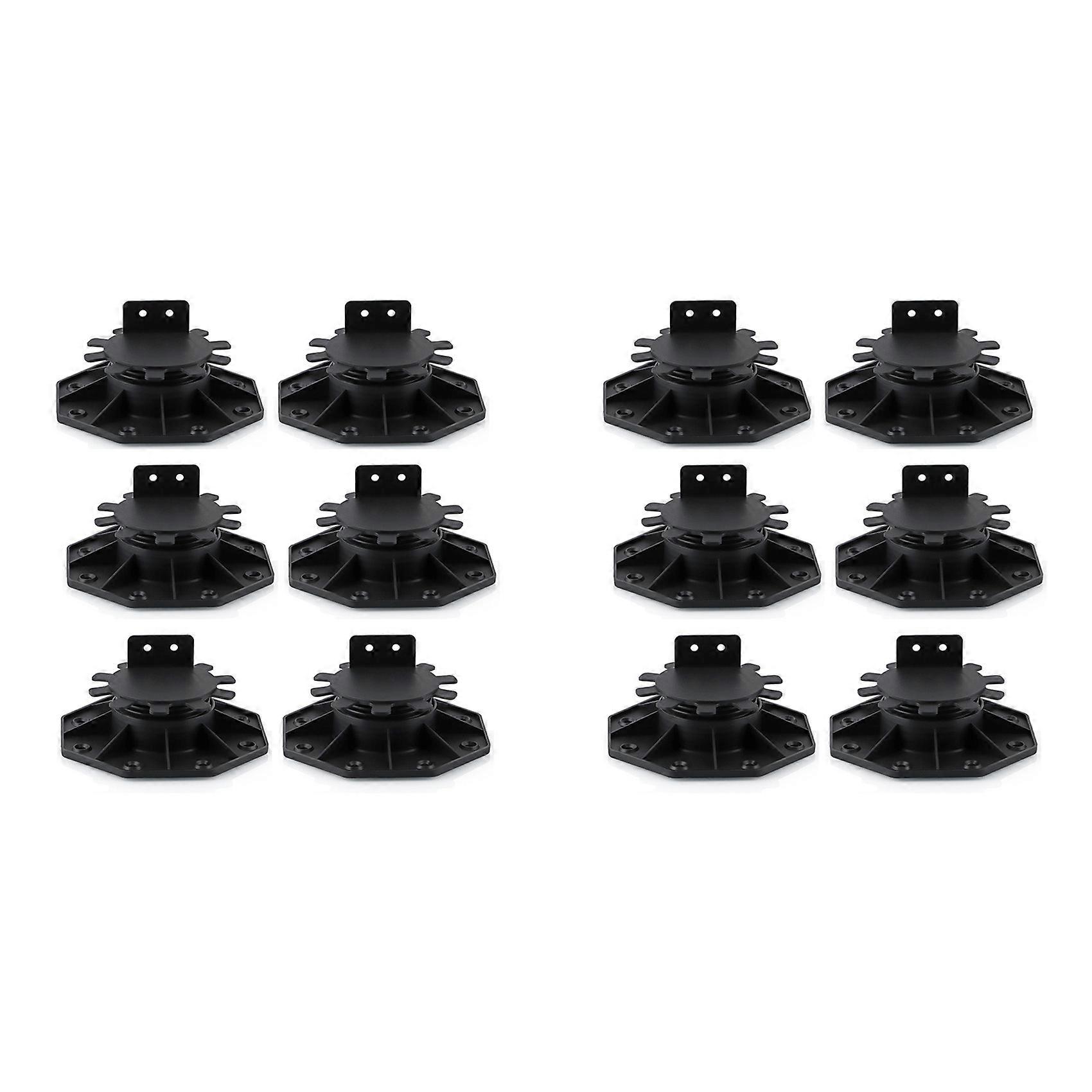 12 Pcs Joist Support Pedestals, Adjustable Decking & Flooring Support Pedestal for Deck, Timber Base