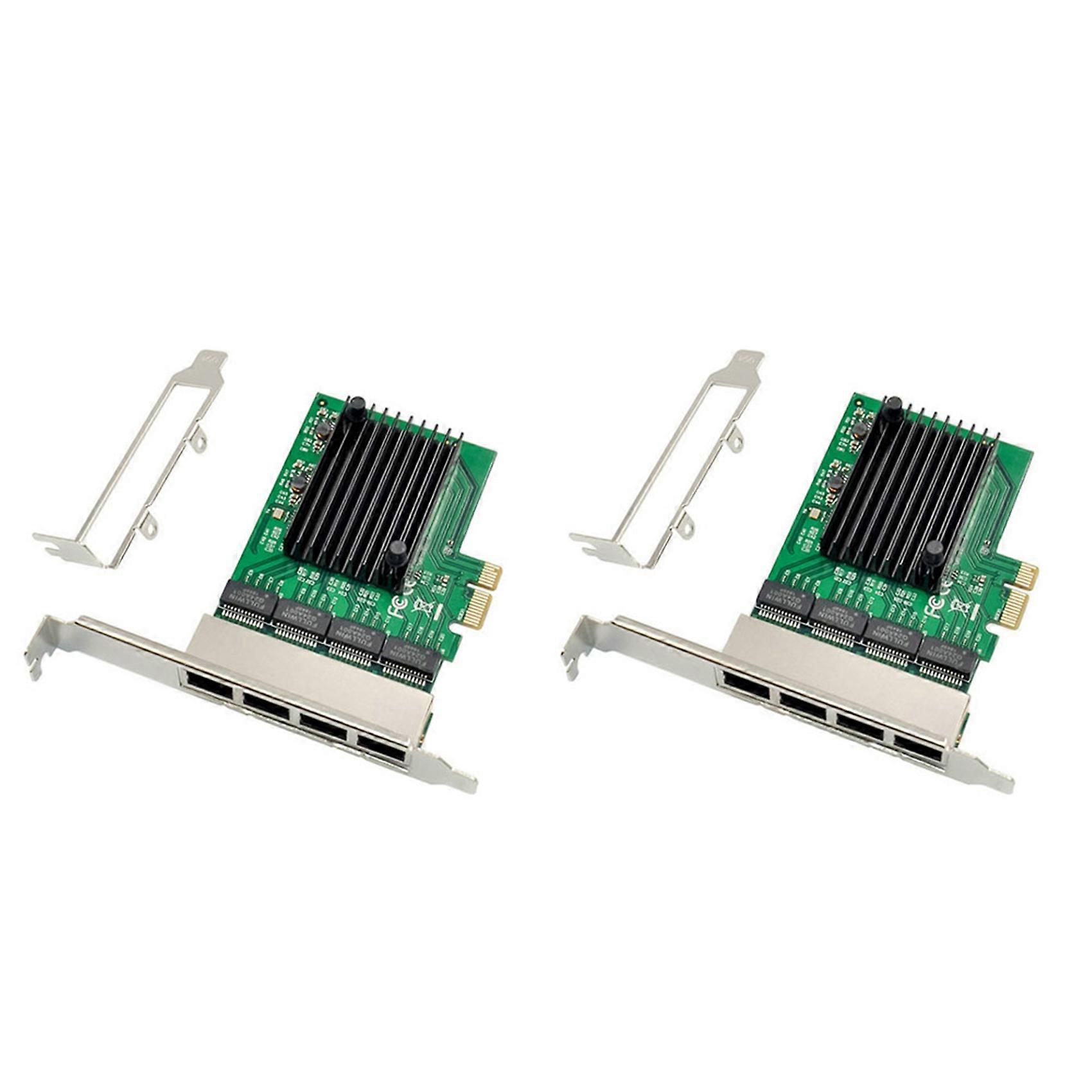 2X RJ-45 4-Port Ethernet Server Adapter Gigabit Network Card PCI-E X1 Interface