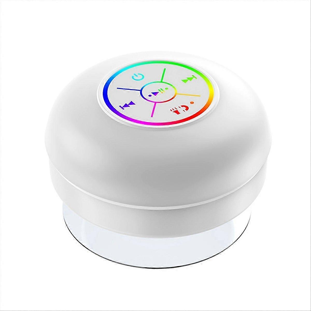 Bluetooth Speaker LED Colorful Luminous Small Speaker White