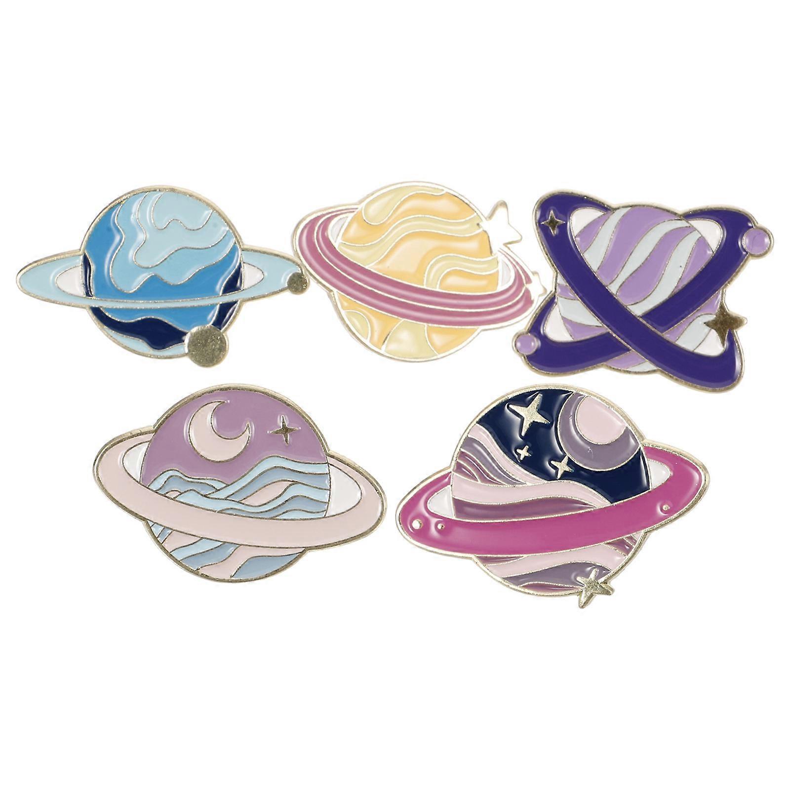 5pcs Space Planet Enamel Pin Set Universe Planet Brooches Set Lapel Pin for Backpacks
