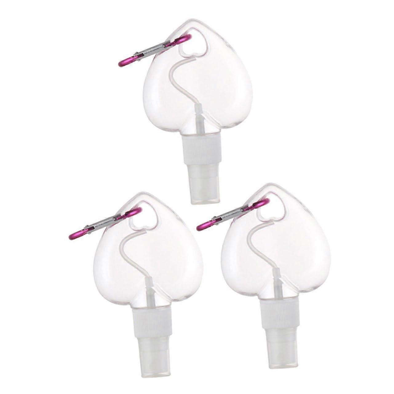 3PCS HeartShaped Leakproof Portable Spray Bottles with Hooks for Travel Gardening Cleaning